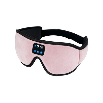 Pink Bluetooth sleep mask with built-in speakers